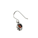 Warm Wishes - Estate Sterling Silver Garnet Dangly Earrings (EE230)