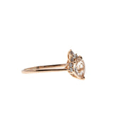 Splash Of Champagne - Estate 14K Rose Gold Morganite & Diamond Bypass  Ring (ER358)