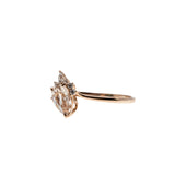 Splash Of Champagne - Estate 14K Rose Gold Morganite & Diamond Bypass  Ring (ER358)