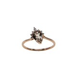 Splash Of Champagne - Estate 14K Rose Gold Morganite & Diamond Bypass  Ring (ER358)