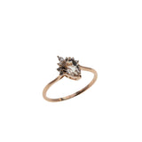 Splash Of Champagne - Estate 14K Rose Gold Morganite & Diamond Bypass  Ring (ER358)