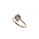 Splash Of Champagne - Estate 14K Rose Gold Morganite & Diamond Bypass  Ring (ER358)