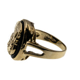 Portrait Of Gold - Vintage 10K Gold Black Onyx & Golden Lady Cameo Ring (VR939)