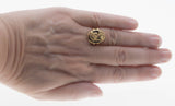 Portrait Of Gold - Vintage 10K Gold Black Onyx & Golden Lady Cameo Ring (VR939)