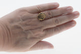Portrait Of Gold - Vintage 10K Gold Black Onyx & Golden Lady Cameo Ring (VR939)