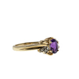 Purple Passion - Vintage 10K Gold Amethyst & Diamond Ring (VR938)