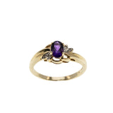 Purple Passion - Vintage 10K Gold Amethyst & Diamond Ring (VR938)