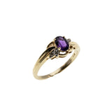 Purple Passion - Vintage 10K Gold Amethyst & Diamond Ring (VR938)