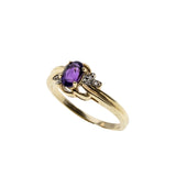 Purple Passion - Vintage 10K Gold Amethyst & Diamond Ring (VR938)