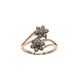 Signs Of Spring  - Estate 14K Rose Gold Double Flower Blossom 'Toi Et Moi' Ring (ER359)