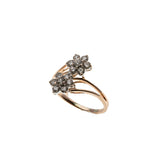 Signs Of Spring  - Estate 14K Rose Gold Double Flower Blossom 'Toi Et Moi' Ring (ER359)