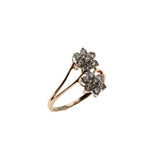 Signs Of Spring  - Estate 14K Rose Gold Double Flower Blossom 'Toi Et Moi' Ring (ER359)