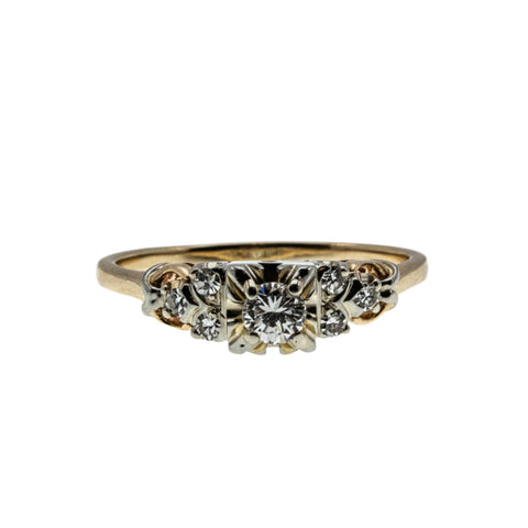 Simply Engaging - Vintage 14K Gold Natural Diamond Engagement Ring (VR941)