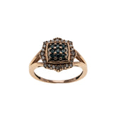 Roses Are Red, Violets Are Blue - Estate 10K Rose Gold Blue & white Diamond Ring (ER360)