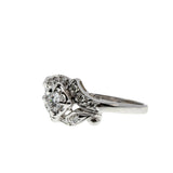 Retro Radiance - Vintage 14K White Gold Diamond Ring (VR943)