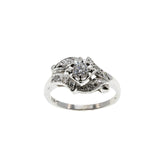 Retro Radiance - Vintage 14K White Gold Diamond Ring (VR943)