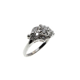 Retro Radiance - Vintage 14K White Gold Diamond Ring (VR943)