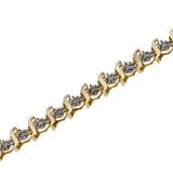 A True Classic - Vintage 10K Gold Natural Diamond Tennis Bracelet (VB102)