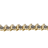 A True Classic - Vintage 10K Gold Natural Diamond Tennis Bracelet (VB102)