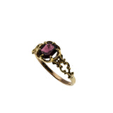 Ode To Jane Austen - Georgian English 18K Gold Rhodolite Garnet  Hand-Carved Scroll Ring (GR030)