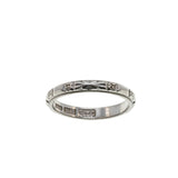 Wedding Bliss - Art Deco Platinum Chased  Blossom & Bow Milgrain Wedding Band Ring (ADR261)