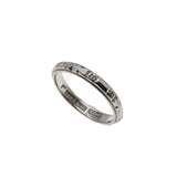 Wedding Bliss - Art Deco Platinum Chased  Blossom & Bow Milgrain Wedding Band Ring (ADR261)