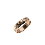 On This Day In 1897 - Victorian English 9K Rose Gold 'Foliate' Engraved Wedding Band Ring (VICR172)