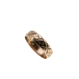 On This Day In 1897 - Victorian English 9K Rose Gold 'Foliate' Engraved Wedding Band Ring (VICR172)