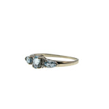 Serenity - Vintage 10K White Gold Natural Aquamarine & Diamond Ring (VR947)