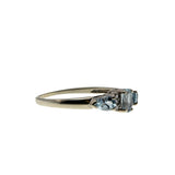 Serenity - Vintage 10K White Gold Natural Aquamarine & Diamond Ring (VR947)