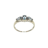 Serenity - Vintage 10K White Gold Natural Aquamarine & Diamond Ring (VR947)