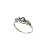 Serenity - Vintage 10K White Gold Natural Aquamarine & Diamond Ring (VR947)