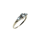 Serenity - Vintage 10K White Gold Natural Aquamarine & Diamond Ring (VR947)