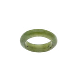 Canadian - Vintage Natural Polished Solid Nephrite Jade Band Ring (VR948)