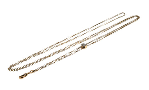 Heart Of Pearls - Victorian 'Chapin & Hollister' Gold Fill Pearl Heart Long Guard Slide Chain (VICN053)