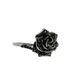 Enchanted - Estate Signed 'Disney' Villains Maleficent Sterling Silver Black Diamond Rose Ring (ER362)