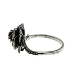 Enchanted - Estate Signed 'Disney' Villains Maleficent Sterling Silver Black Diamond Rose Ring (ER362)