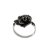 Enchanted - Estate Signed 'Disney' Villains Maleficent Sterling Silver Black Diamond Rose Ring (ER362)