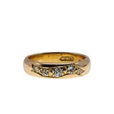 On This Day In 1914 - Edwardian English 22 Karat Gold natural 'Old Mine Cut' Diamond Wedding Band Ring (EDR073)