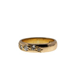 On This Day In 1914 - Edwardian English 22 Karat Gold natural 'Old Mine Cut' Diamond Wedding Band Ring (EDR073)