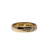 On This Day In 1914 - Edwardian English 22 Karat Gold natural 'Old Mine Cut' Diamond Wedding Band Ring (EDR073)