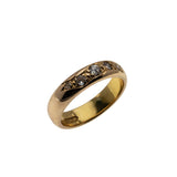 On This Day In 1914 - Edwardian English 22 Karat Gold natural 'Old Mine Cut' Diamond Wedding Band Ring (EDR073)