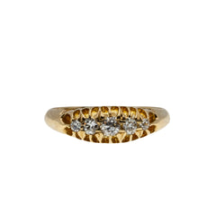 Antique Sparkler - Victorian English 18K Gold 'Old Mine Cut' Diamond Ring  (VICR173)