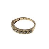 On This Day In 1983 - Vintage English 9K Gold Diamond Band Ring (VR954)