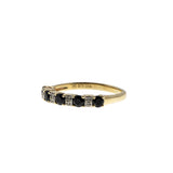 Indigo Blue - Vintage English 9K Gold Natural Sapphire & Diamond Band Ring (VR955)