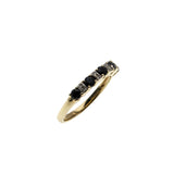 Indigo Blue - Vintage English 9K Gold Natural Sapphire & Diamond Band Ring (VR955)