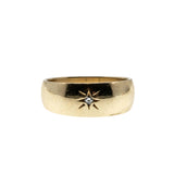 Starstruck - Vintage 10K Gold Natural Diamond Wedding Band Ring (VR956)