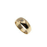 Starstruck - Vintage 10K Gold Natural Diamond Wedding Band Ring (VR956)