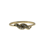 Catch A Wave - Vintage German 8K Gold Cubic Zirconia Ring ( VR957)