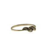 Catch A Wave - Vintage German 8K Gold Cubic Zirconia Ring ( VR957)